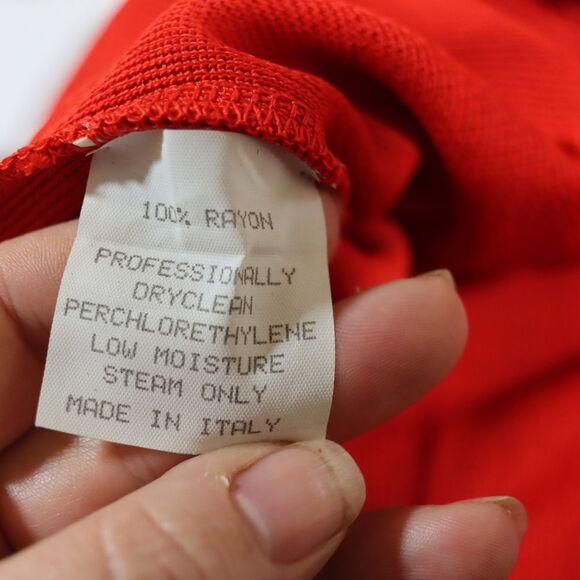 Marina Spadafora Red Fringe Mini Dress Large High Fashion Italy Statement - Picture 12 of 12